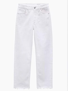 RAG & BONE The Harlow Mid-Rise Ankle Straight Cutoffs Optic White Womens Size 27